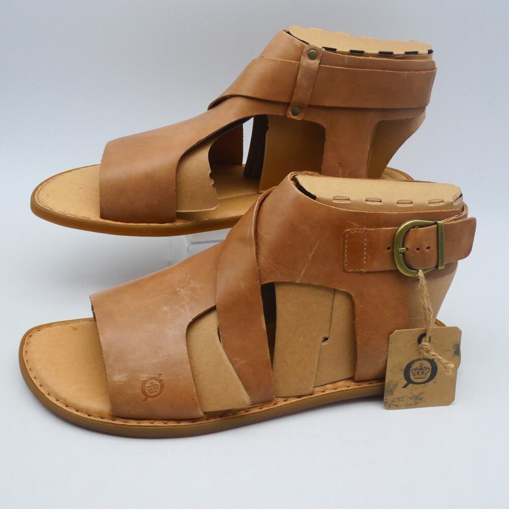 NEW Born Marlowe Women's 11 Sandals Brown Tan Leather Fisherman Cottage Core - Picture 1 of 8